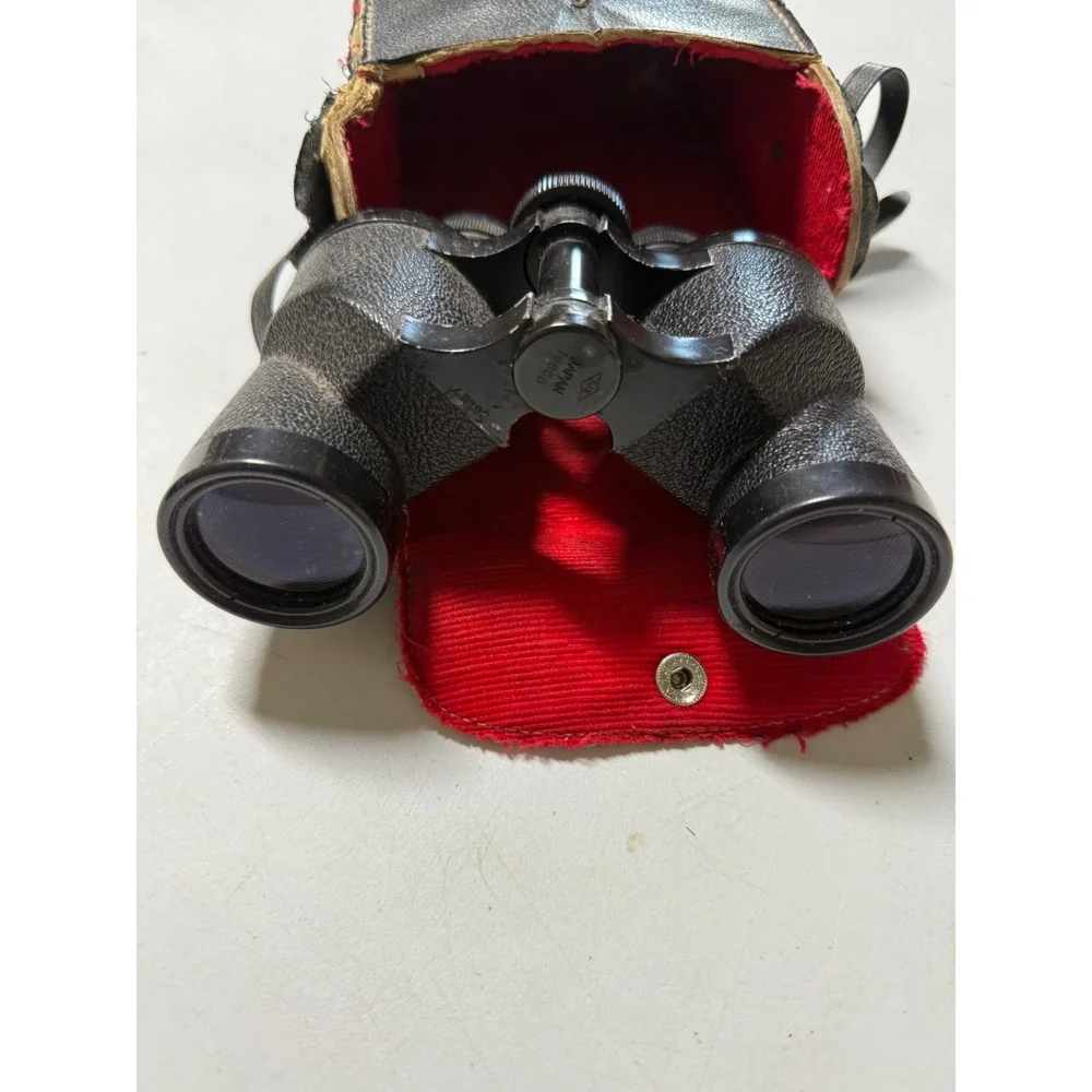 Vintage Optex 7x35 SPI Special Wide Angle Binoculars Japan with Leather Case